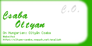 csaba oltyan business card
